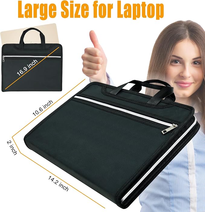Accordion File Organizer,Fireproof Safe Document Bag,Expanding File Folder Tote Bag with Multi Pockets,Home Travel Fire Safe 13 Pockets Storage Organizer for Important Letter A4 Files