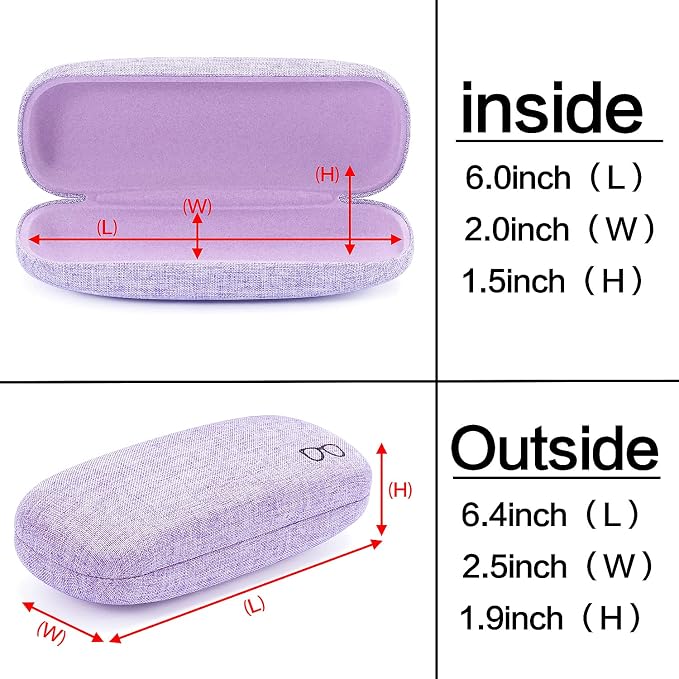 Vemiss Hard Shell Sunglasses Case, Large Linen Fabric Protective Glasses Case for Men Women