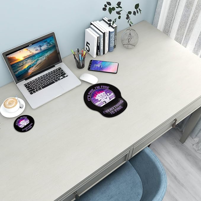 Ergonomic Mouse Pad with Wrist Rest Support,Gel Mouse Pads for Desk | Big Mousepad With Coaster Non-slip & Pain Relief for Computer, Home&Office Desk Decor