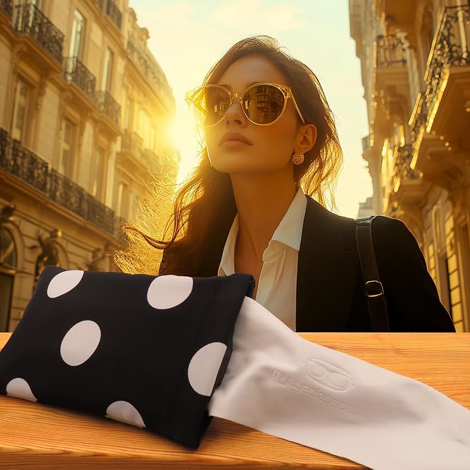 Soft Sunglasses case | Large Glasses Case Holder - Eyeglass Pouch Squeeze Top | Glasses pouch Lightweight Extra Layers