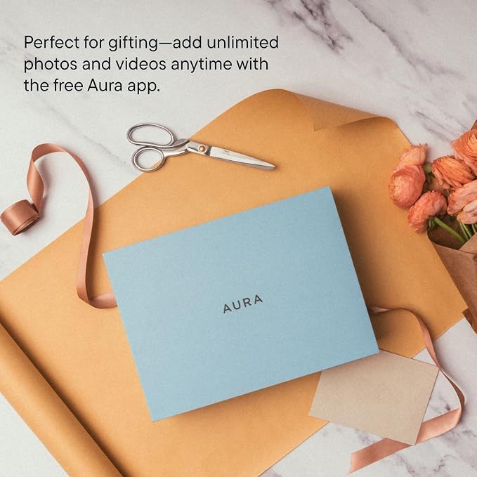 Aura 12" HD WiFi Digital Picture Frame – Free Unlimited Cloud Storage – Send Photos from Phone – No Subscription – Auto On/Off – Gift for Parents & Grandparents (Black Mat, 12")