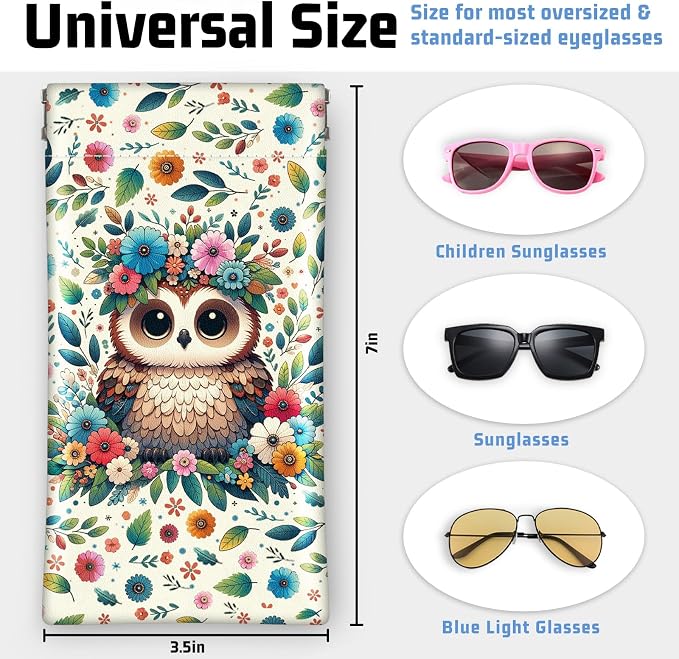 Soft Sunglasses Eyeglass Glasses Case,7x3.5inch Portable PU Leather Squeeze Top Holder Bag Pouch for Women Men