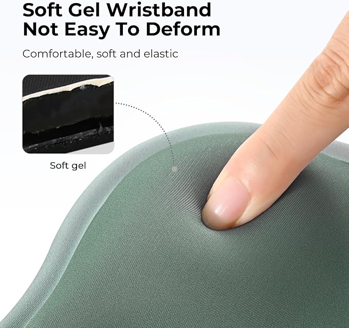 EooCoo Mouse Pad with Gel Wrist Rest, Ergonomic Mousepad Wrist Alignment | Middle Concave Design for Natural Wrist Alignment, Non-Slip Base Mousepad, Carpal Tunnel Relief, Office Desk Accessories