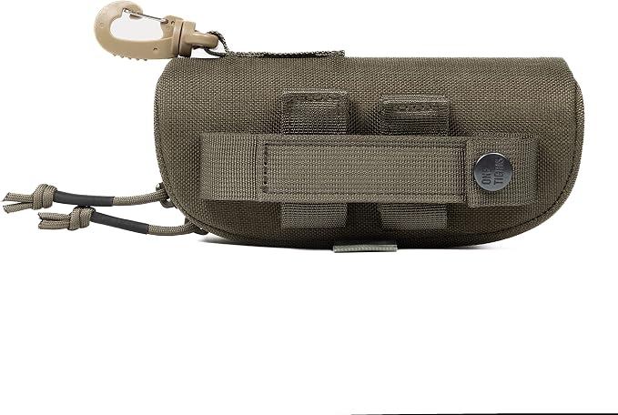ONETIGRIS Tactical Hard Shell Eyeglasses Case Molle Zipper Sunglasses Pouch Shockproof Crush Resistant for Outdoor Activities