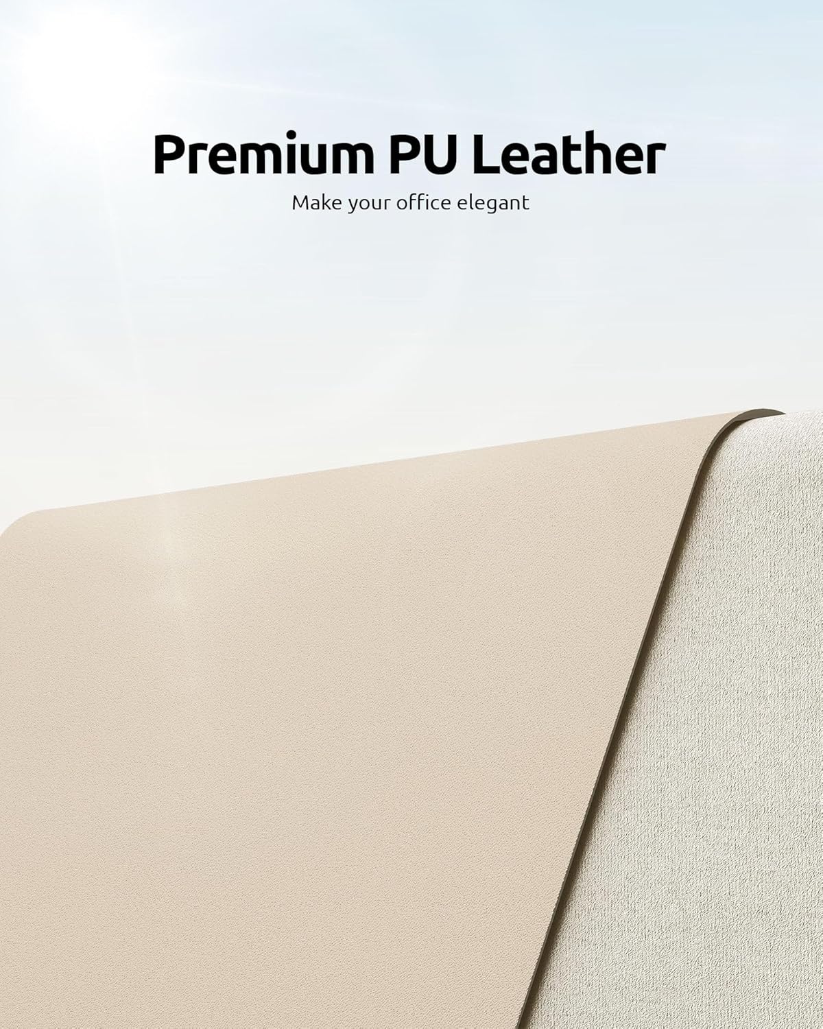 YSAGi Leather Desk Pad Protector, Large Mouse Pad, Non-Slip PU Leather Desk Blotter, Waterproof Writing Pad for Office and Home (31.5" x 15.8", Eggshell)