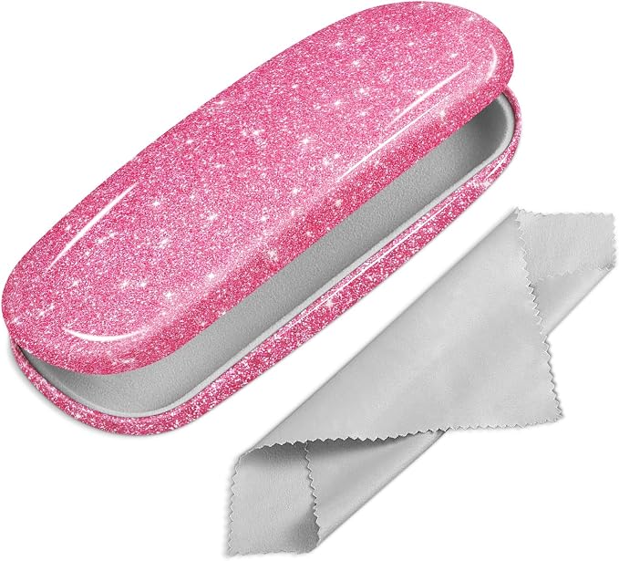 FINTIE Hard Shell Eyeglasses Case, Portable Protective Glasses Cover Eyeglass Holder Box with Cleaning Cloth for Men Women