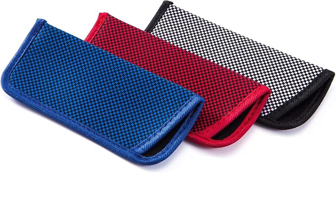 TRIUMPH VISION 3 Pack Reading Glasses Pouch Soft Case Eyeglass Sleeve Slim | Alternative to Bulky Case in bag, Lightweight Lined Padded Protect Optical lens Slip in, Cute Pattern Portable for Daily Use