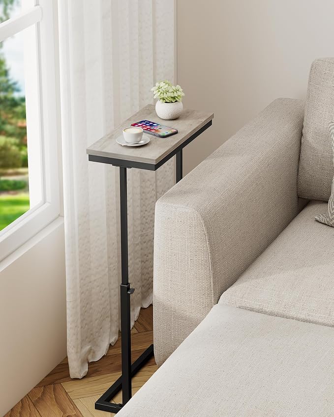 TUTOTAK End Table, Side Table, Tall Couch Table, Sofa Table, Set of 2 | for living Room, Bedroom, Greige TB01BG0832