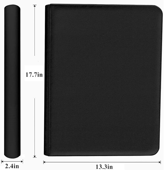 Trading Card Binder 16 Pocket, 1664 Pockets Ringless PU Cover Card Collection Binder, Double Sided Card Binder Collector Album, Card Folder for MTG, TCG, Sports Cards, Game Card (Black, 16Pockets)