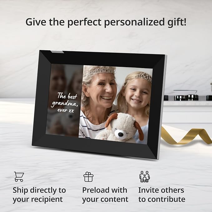 Nixplay Digital Touch Screen Picture Frame with WiFi - 10.1” Photo Frame, Connecting Families & Friends (Black/Silver)