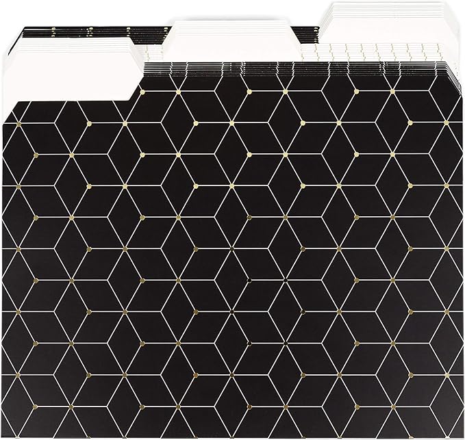 U Brands 3 Tab File Folders, Modern + Classic, 24 Count