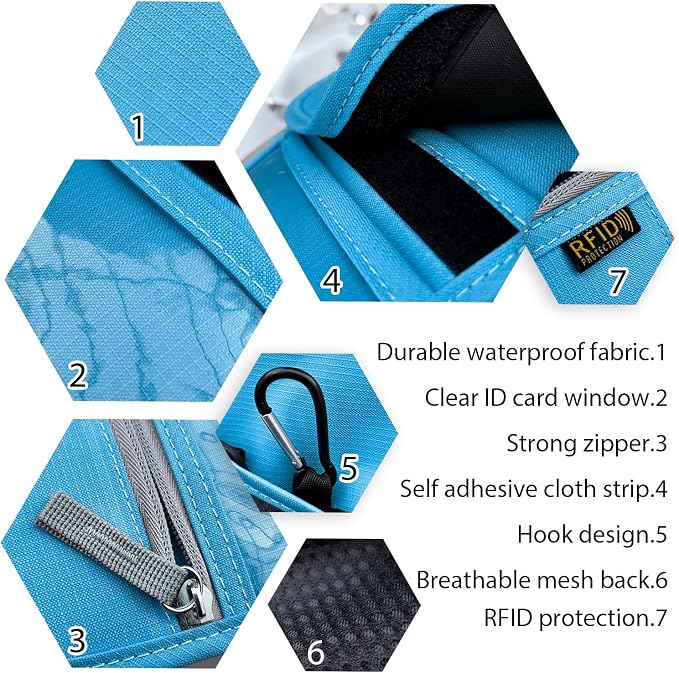 Travel Neck Wallet, RFID Blocking Passport Holder with Adjustable Neck Strap for Men and Women to Keep Cash, Credit Cards and Travel Documents Safe - Blue