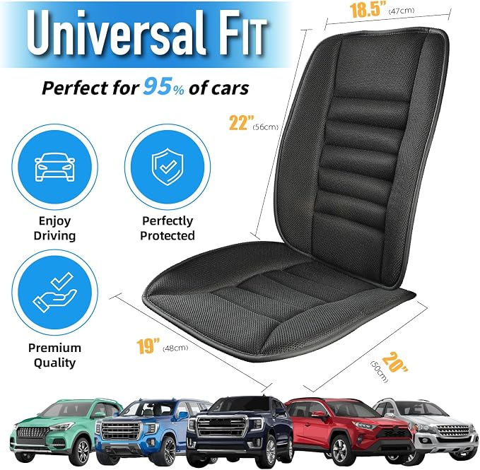 Lofty Aim Car Seat Cushion with Back Support Pillow, Driver Seat Cushion | Lumbar Support & Seat Cushion, Memory Foam Seat Cushion for Pain Relief, Butt Pillow for Car, Breathable 4D Mesh Black
