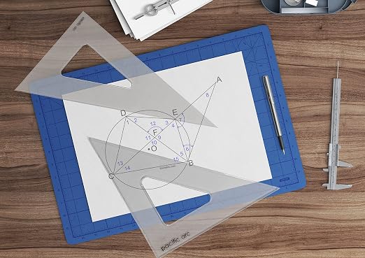 Pacific Arc's Scholastic Triangle - 10 inch - Smoke - 30/60 Angle - Polystyrene - Inking Edge - Technical Drawing Tools, Drafting, Architect and Engineering.
