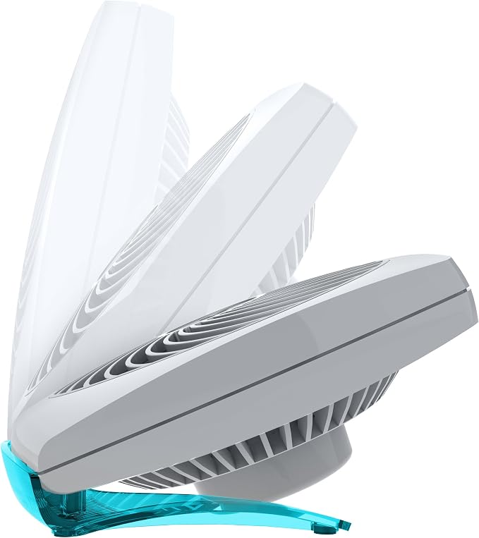 Vornado FIT Personal Air Circulator Fan with Fold-Up Design, Directable Airflow, Compact Size, Perfect for Travel or Desktop Use, Aqua