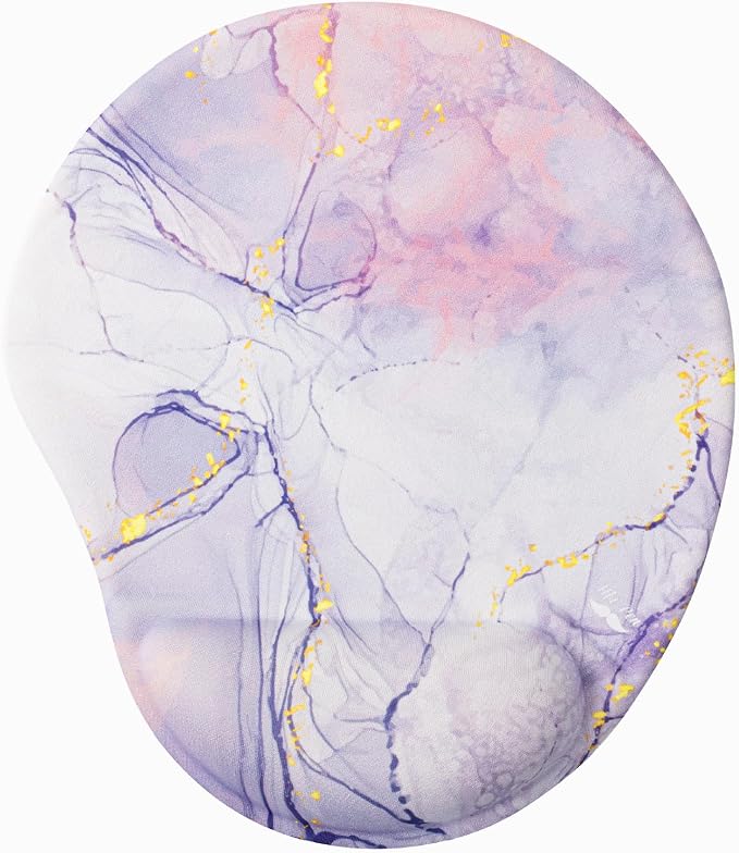 Mr. Pen- Ergonomic Mouse Pad with Wrist Rest, Pink Marble Luxe Design | Breathable Fabric with Memory Foam Cushion, Non-Slip Rubber Base, Gel Mouse Pad with Wrist Support