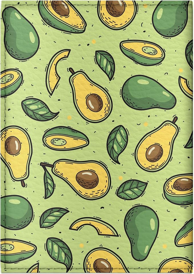 Passport Cover for Kids, Women and Men, Cute Travel Passport Holder (Avocado Pattern)