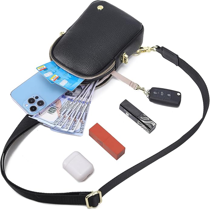 Lightweight Small Crossbody Sling Bag for Women | Mini Travel Purse,Multi-pocket with Card Slots,Durable Vegan Leather,Everyday Carry
