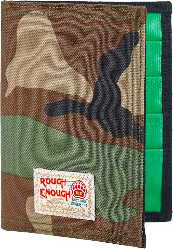 Rough Enough Passport Holder, Family Travel Wallet for Holiday, Camo | Holds 2 Passports & 3 Cards, Water-Resistant Cordura, YKK Zipper, Slim Lightweight Design, for Travel Documents Accessories