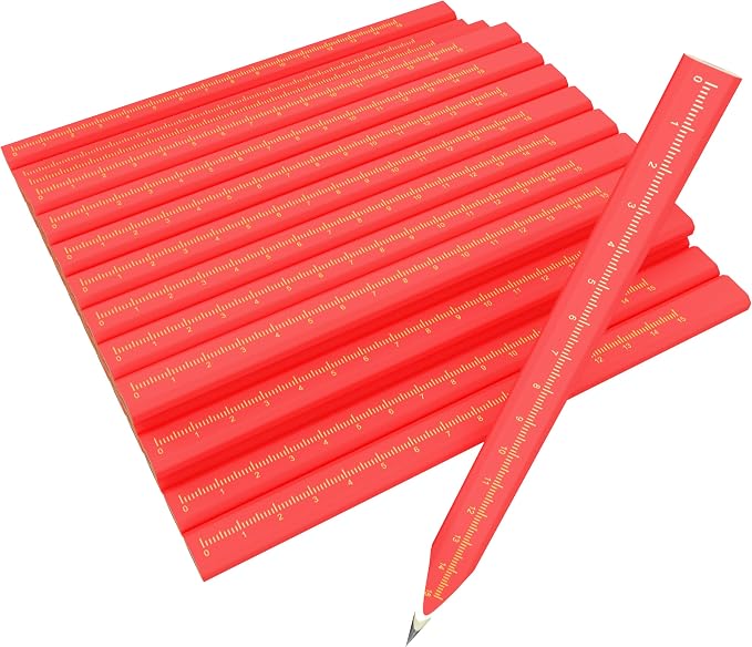 KR. LIF Professional Carpenter Pencils - 29 Pcs Construction Pencils Hexagonal Design