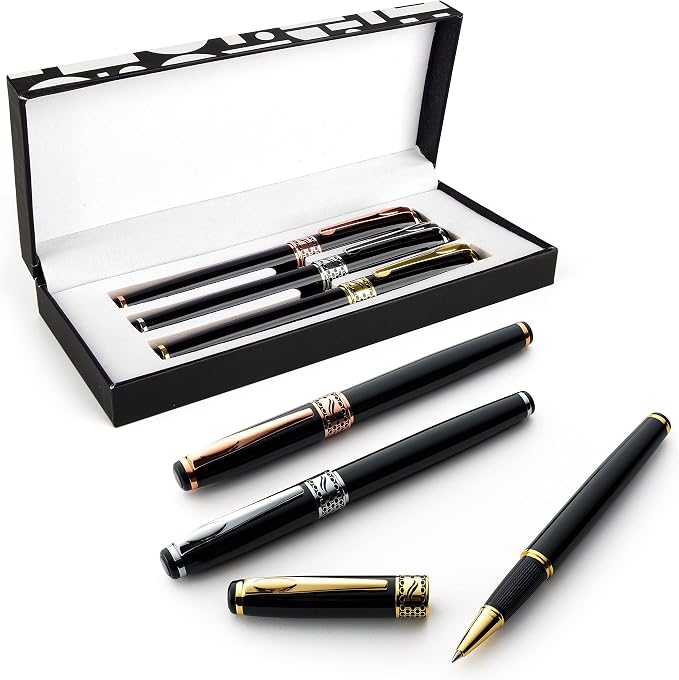 Special Supplies 3 Pack Weighted Pens for Hand Tremors, Low Dexterity, Poor Grip Strength, and Parkinson’s Patients, Storage Box and 3 Ink Refills Included