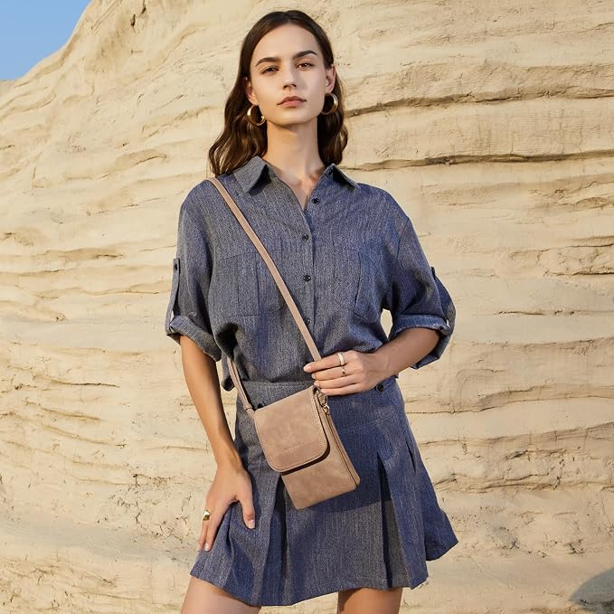 BOSTANTEN Small Crossbody Bag for Women Designer Cell Phone Purse | Vegan Leather, Multiple Pockets, Card Slots, Compact Size for Phone, Cards and Keys, Daily Travel Shopping Use