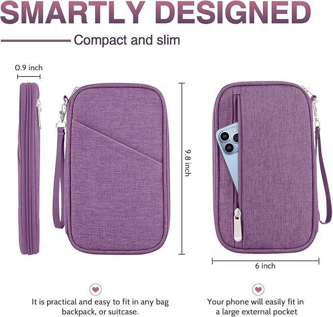 Passport Holder Family, Women Rfid Blocking Passport Wallet, Travel Essentials Premium Wallets, Waterproof Passport Holders Bag for Men Traveling, Travel Document Organizer Credit Cards Case