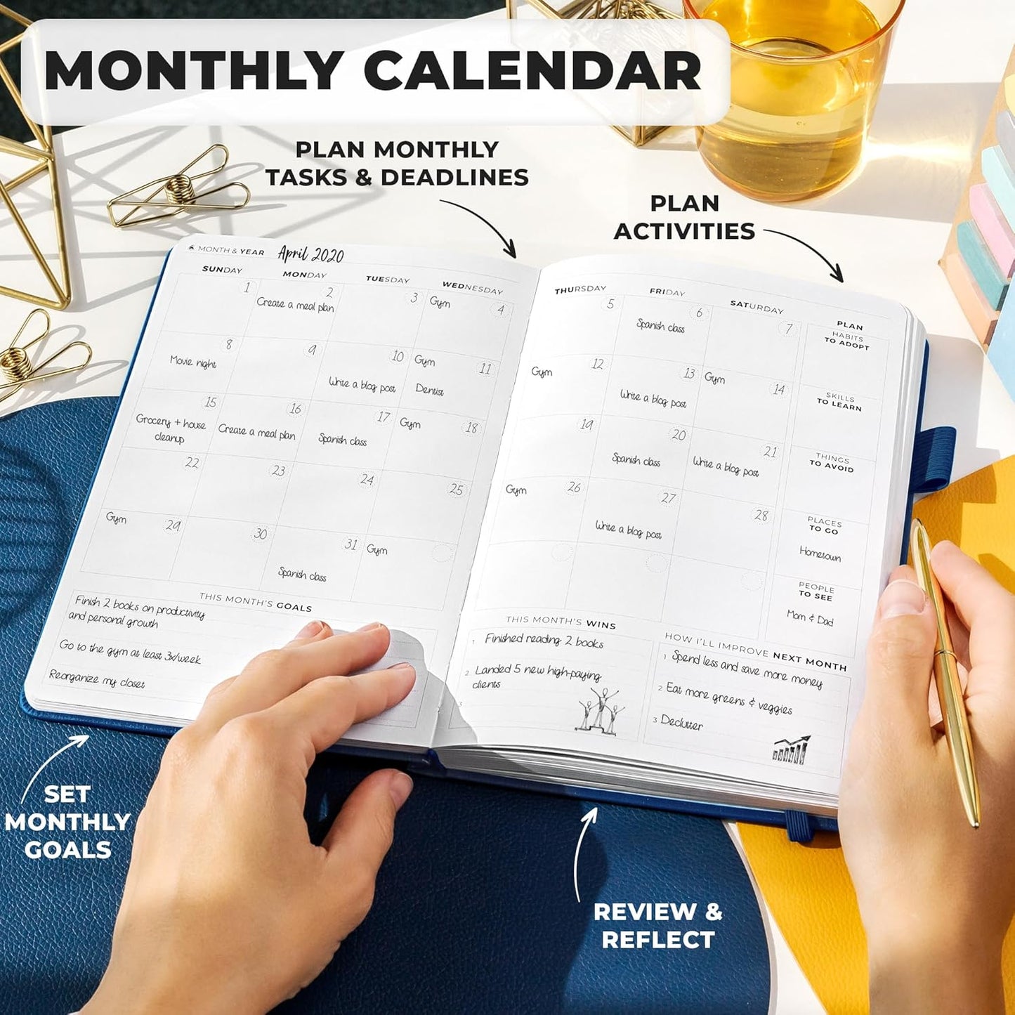 Clever Fox Planner Premium Edition – Undated Luxurious Weekly & Monthly Planner to Increase Productivity and Hit Your Goals – Organizer – Start Anytime, A5, Lasts 1 Year, Mystic Blue (Weekly)