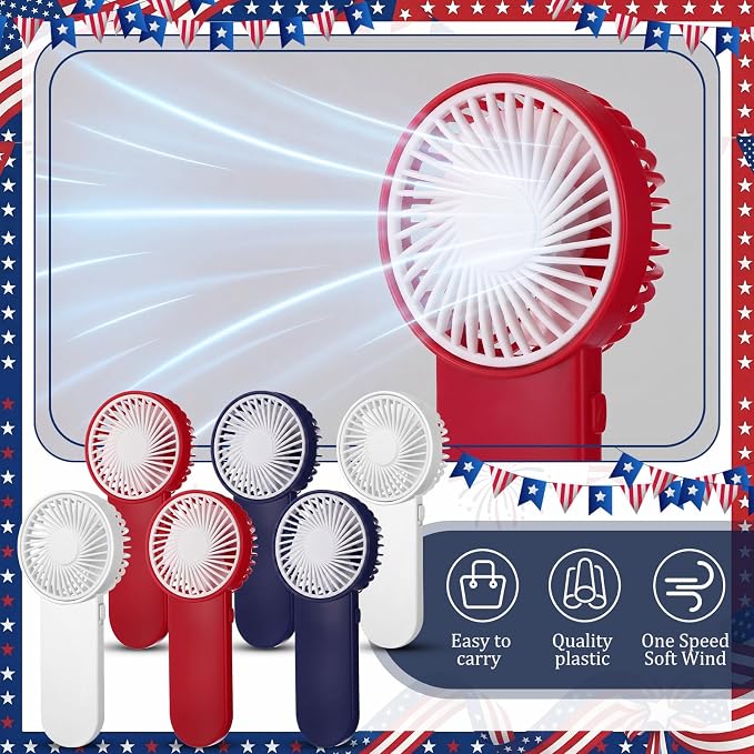 Sumind 20 Pcs Small Personal Portable Fan Mini Handheld Bulk 1 Speed Electric Cute Battery Powered for Neck Lash Makeup Women Men Travel Camping Indoor Outdoor Summer (White,Red,Blue)