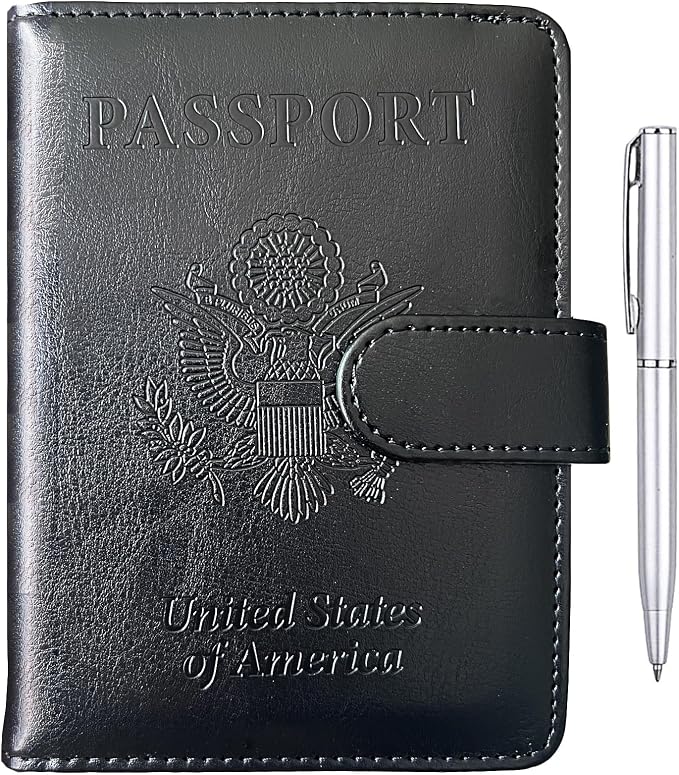 TIGARI Passport Holder for Travel Women Men, PU Leather Waterproof RFID Wallet Cover Case Sleeve, Valentines Day Gifts, Vacation Plane Cruise Travel Document Organizer Essentials