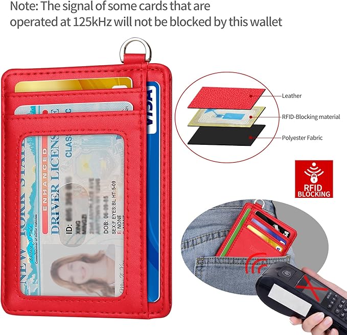 Slim Minimalist Front Pocket Wallet, RFID Blocking Credit Card Holder Wallet with Detachable D-Shackle for Men Women