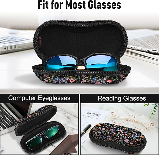 FINTIE Sunglasses Case, Hard EVA Shell Shockproof Sport Glasses Case with Metal Carabiner Travel Zipper Eyeglasses Holder