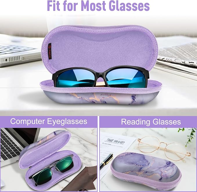 FINTIE Sunglasses Case, Hard EVA Shell Shockproof Sport Glasses Case with Metal Carabiner Travel Zipper Eyeglasses Holder
