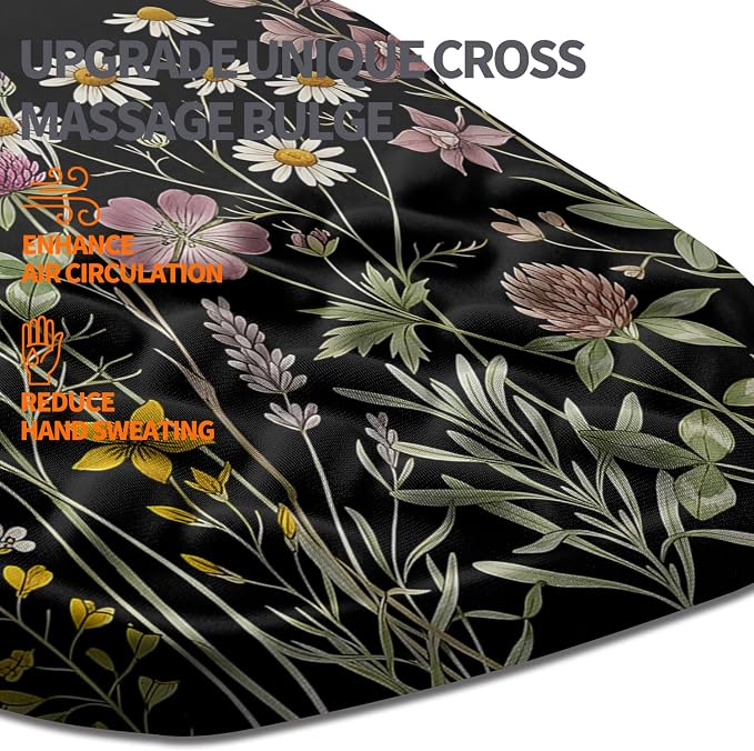 Ergonomic Slope Mouse Pad Wrist Support, Wrist Rest Mousepad for Carpal Tunnel Pain Relief with Massage Bulge and Slow Rebound Memory Foam (12x8 inch, Butterfly and Flower)