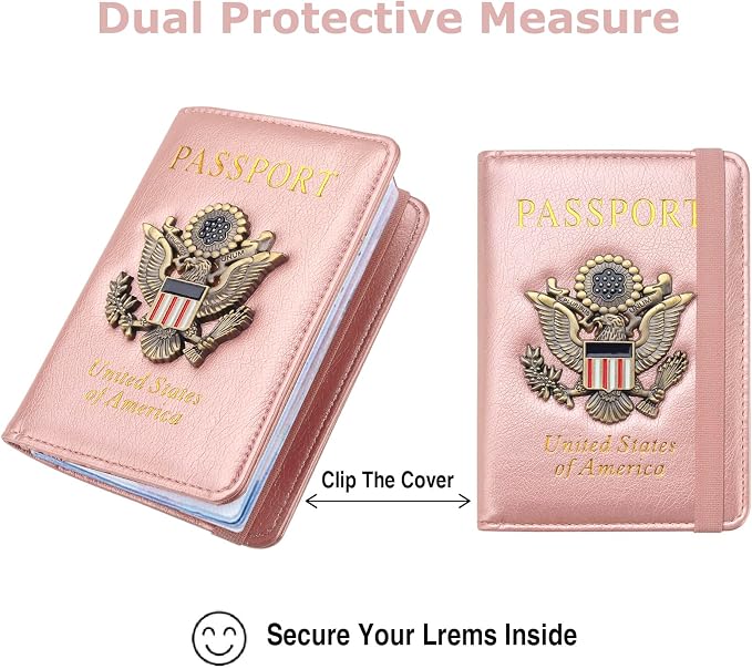 Premium Passport Holder for Travel RFID Blocking Passport Cover Slim | Passport Cover for Women Men Leather US Passport Wallet Case for Travel Passport Book Cover Travel Document Organizer Carrier