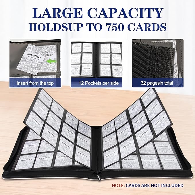 Card Binder – 720 Capacity, Zippered Trading Card Holder for MTG, Sports & Collectible Cards – Acid-Free, Durable & Travel-Friendly Storage (Purple dots, 12 Pocket)