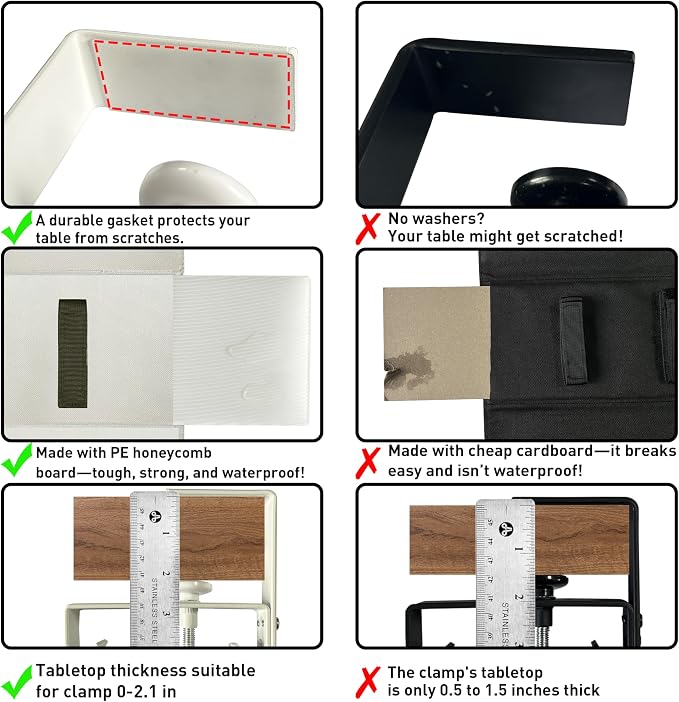 Under Desk Cable Management Tray – No Drill, 48" L x 6" W, Non-Scratch Silicone Clamps, 16 Cable Slots, Washable Honeycomb Base,Beige