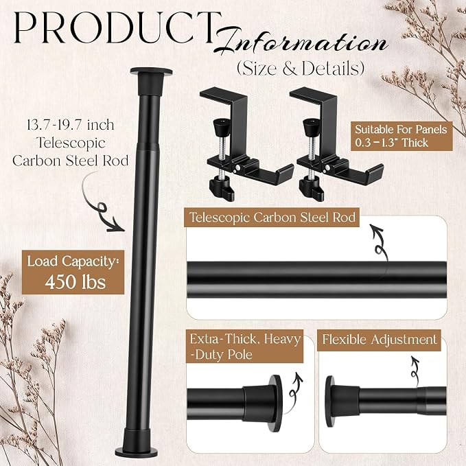 Hicarer Kraft Paper Roll Holder for Table Supports up to 450 Lbs - Heavy Duty Retractable Clamp-on Paper Roll Holder Tabletop Easel for to Do Lists, Drafting Wrapping, Art Supplies, Drawing(Black)