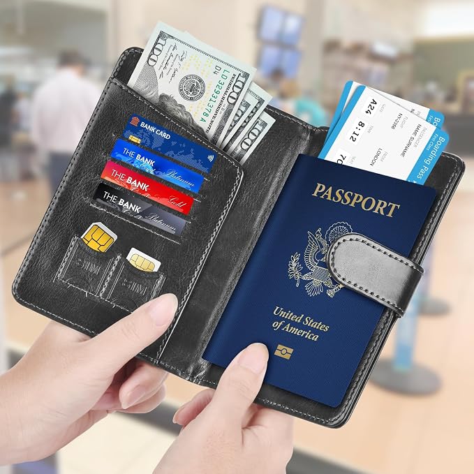 Passport Holder for Travel Essentials Wallet Cover Case Women Men Gift | Passport Holder for Travel Cruise Essentials, Passport Wallet Cover Case Women Men Travel Gifts