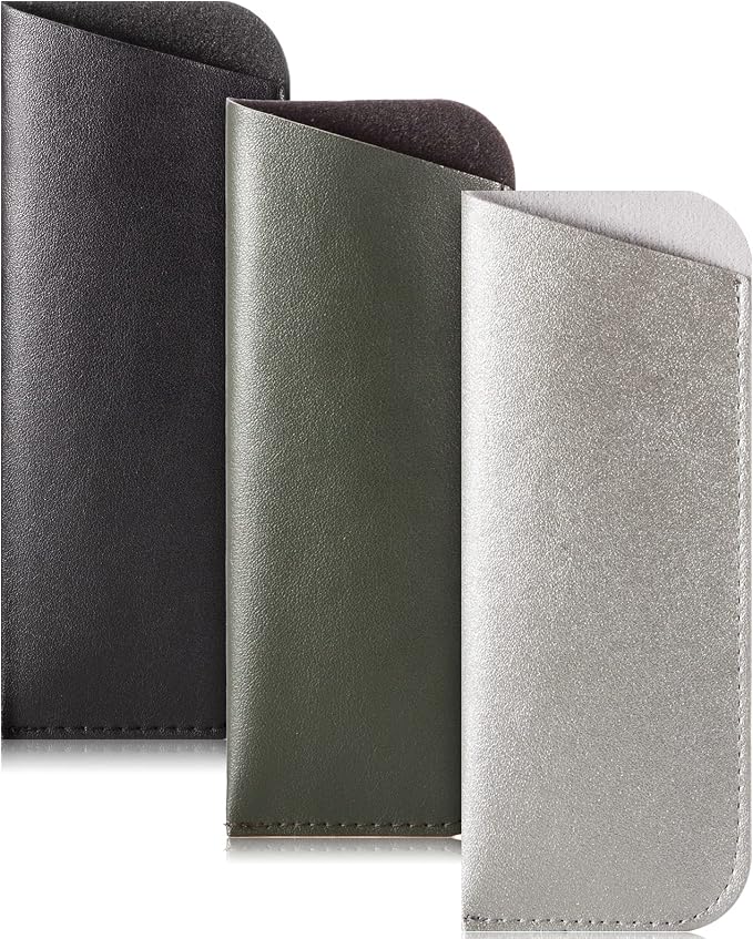 TRIUMPH VISION Reading Glasses Pouch Eyeglass Sleeve Soft Case Slim 3 Pack | Alternative to Bulky Case Lightweight，Neoprene Lined Padded Protect Optical lens Slip in, Cute Pattern Portable for Daily Use
