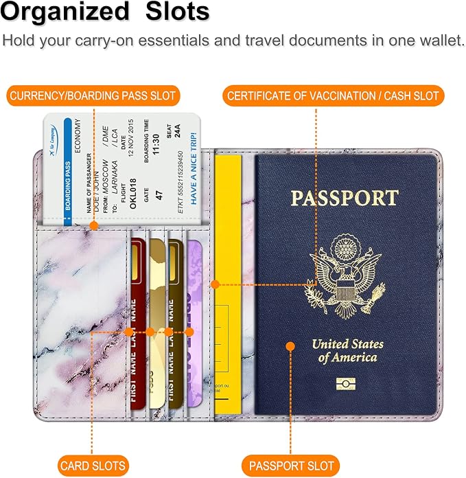 FINTIE Passport Holder, Slim Travel Wallet RFID Blocking Card Case Cover | Passport Cover Protector Essentials with Credit Card Slots, For Women/Men