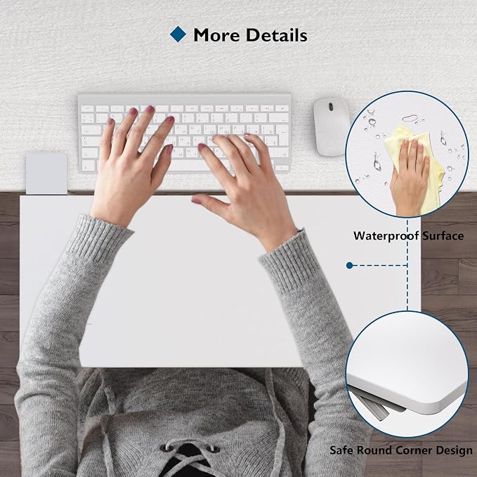 BONTEC Small Ergonomics Desk Extender Tray, 20 x 9.5 Inch, White | 90° Foldable Keyboard Tray Platform, Table Mount Arm Rest Shelf, Clamp on Computer Arm Rest, Suitable for Office Use