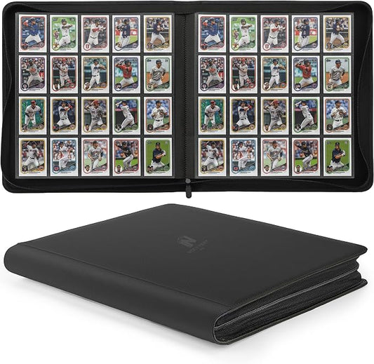 1280+ Cards 20 Pocket Card Binder Collector Card Album Trading Card Binder Ringless Trading Card Album Side Loading Compatible with TCG, Game & Sports Cards (Black)