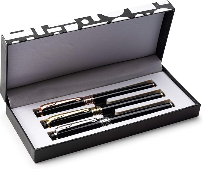 Special Supplies 3 Pack Weighted Pens for Hand Tremors, Low Dexterity, Poor Grip Strength, and Parkinson’s Patients, Storage Box and 3 Ink Refills Included