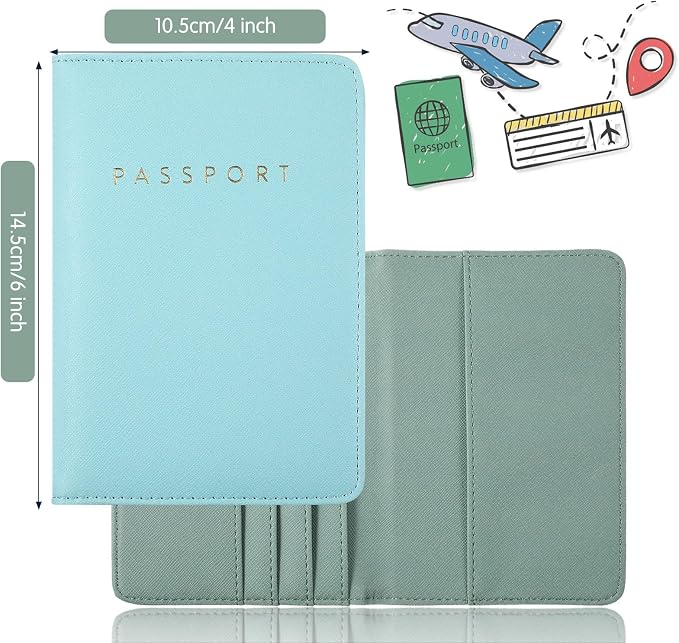2 Pcs Passport Cover Holder for Travel Waterproof Leather Passport Wallet Case Book Travel Cruise Essentials for Women Men | 2 Pieces