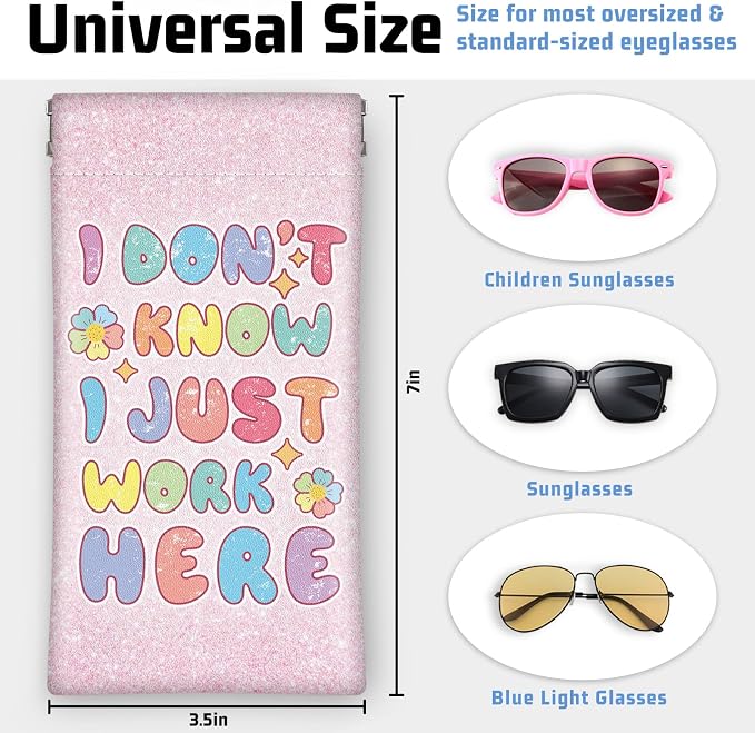 Soft Sunglasses Eyeglass Glasses Case,7x3.5inch Portable PU Leather Squeeze Top Holder Bag Pouch for Women Men