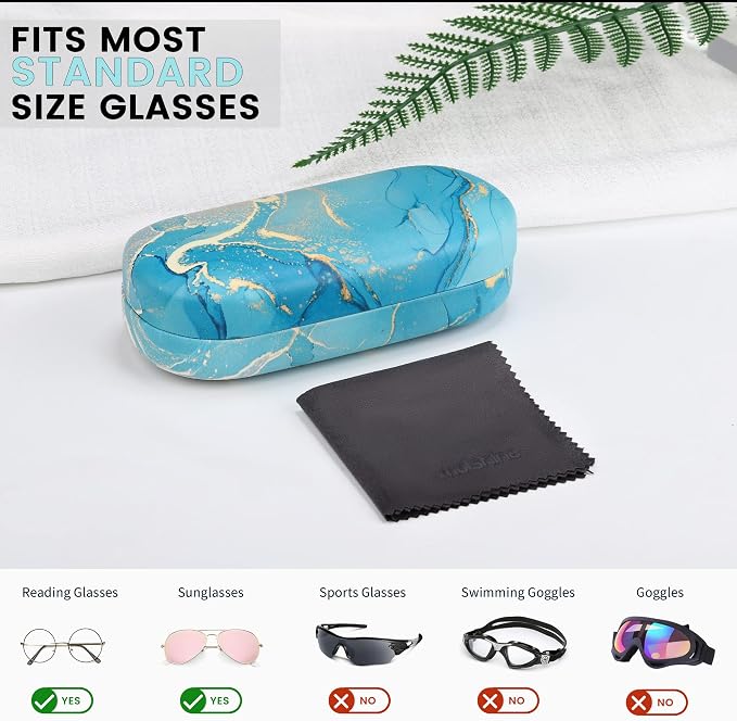 molshine Hard Shell Sunglasses Case,Classic Large Glasses Case for Women Men,Sunglass Eyeglasses