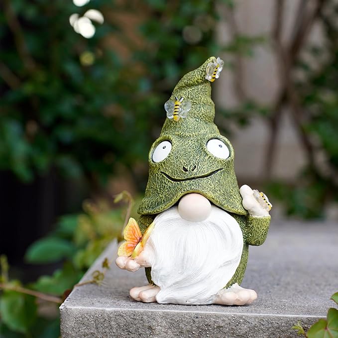 Key Hider Outdoor Garden Gnomes Statue Hide A Key Outside Gnome Figurine Decor for Yard Lawn Hidden Spare Key Holder Lock Box Green