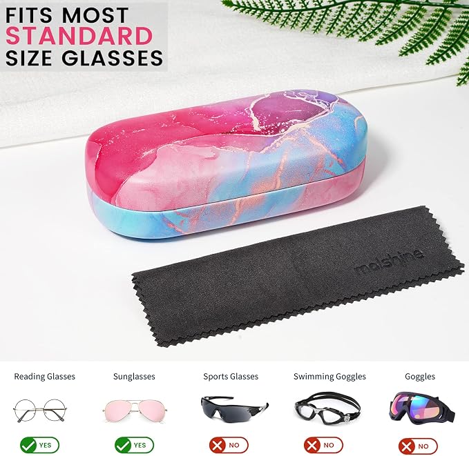 molshine Hard Shell Sunglasses Case,Classic Large Glasses Case for Women Men,Sunglass Eyeglasses