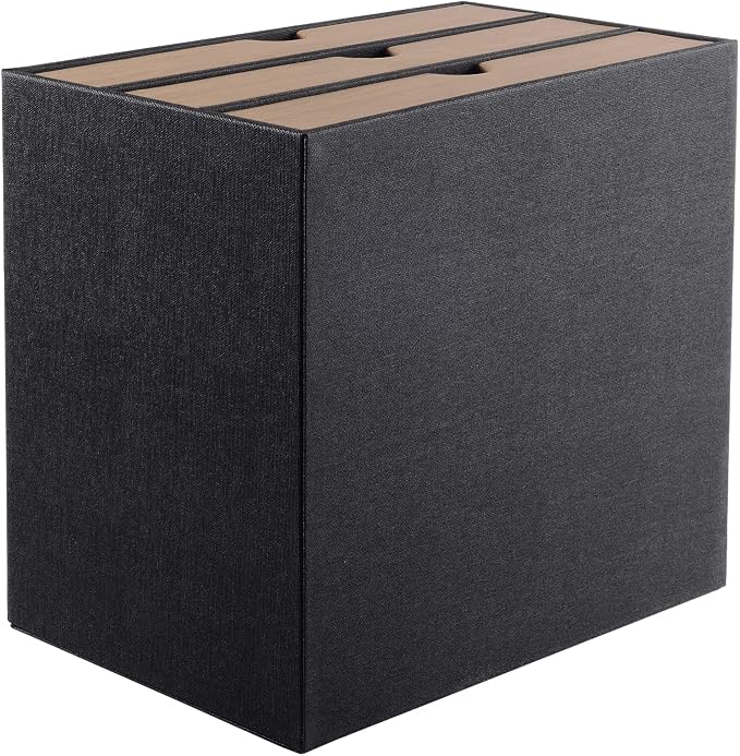 PU Leather Desk Organizer with 3 Drawers,Executive Office Supplies Desktop Filing A4 File Cabinet/Holder for Jewelry/Bill/Paper/Documents/Makeup Home Decor Stationery Storage Box,Black